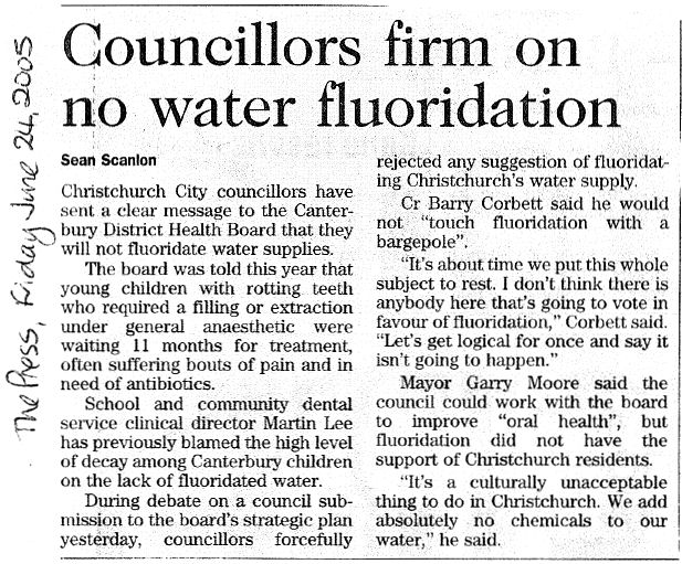 CCC say no to fluoridation